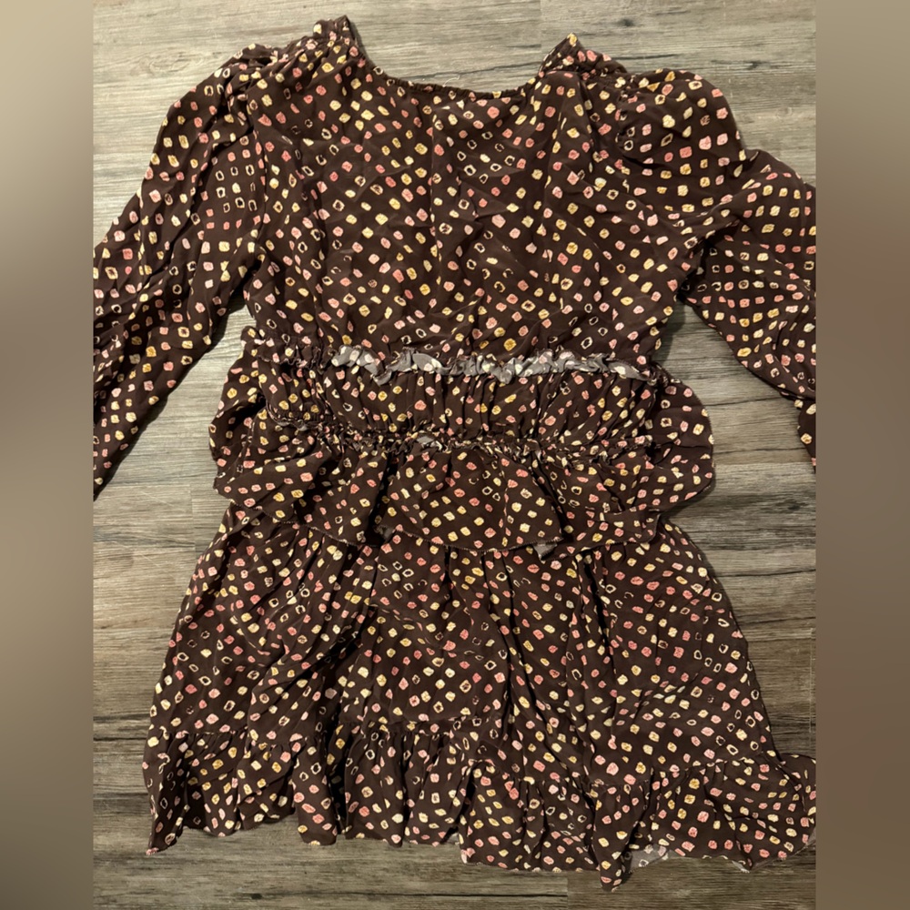 Ulla Johnson Brown And Yellow Patterned Dress - image 5